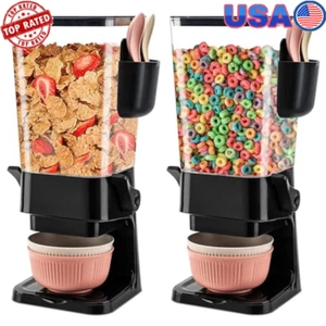 Cereal Dispenser 2 Pack Countertop Storage Organizer Easy Dispense Tools New - Picture 1 of 6