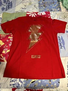 Shazam! Mens' Living Lightning Gold Foil Bold Design Graphic Print T-Shirt, M - Picture 1 of 2