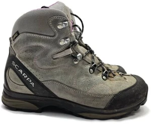 Scarpa Moraine Mid GTX Boots Womens Size 8.5 Goretex Hiking Gray Vibram Soles - Picture 1 of 15