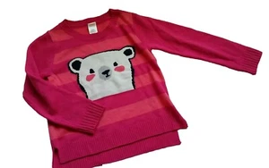 Gymboree Sweater Weather Girls Shirt Pink Striped Polar Bear Blue Size 4 XS - Picture 1 of 6