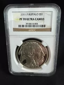 2001-P Buffalo PF70 Ultra Cameo NGC Commemorative Silver Dollar SPOTLESS - Picture 1 of 4