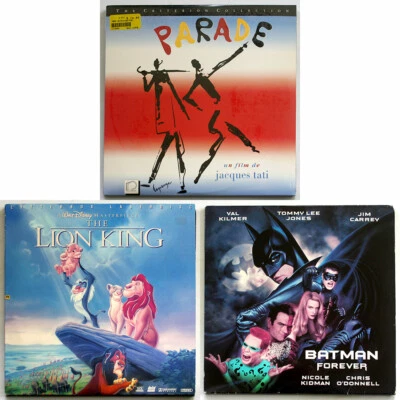 3 LASERDISCS Jacques Tati PARADE (SEALED) The Lion King, Batman Forever (used) - Image 1 of 4