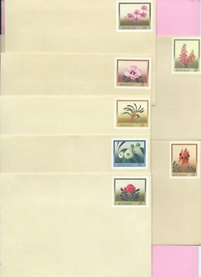 AUSTRALIA 1982 Set of 7 PSE's #49/55  Unused  - State FLORAL EMBLEMS - Mint — 第 1/2 张图片