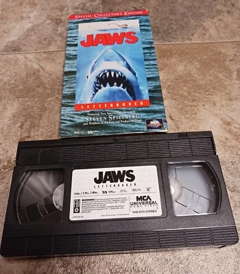 Vintage Jaws Horror Movie VHS Tape Widescreen Edition Digitally THX Mastered EUC - Image 1 of 4