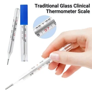 Traditional Glass Thermometer Kids Adult Thermometer Scale Clinical Accuracy UK - Picture 1 of 14