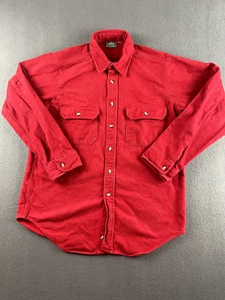 Woolrich Chamois Flannel Shirt Men's XL Red Pockets VTG USA Workwear Chore Warm - Picture 1 of 7