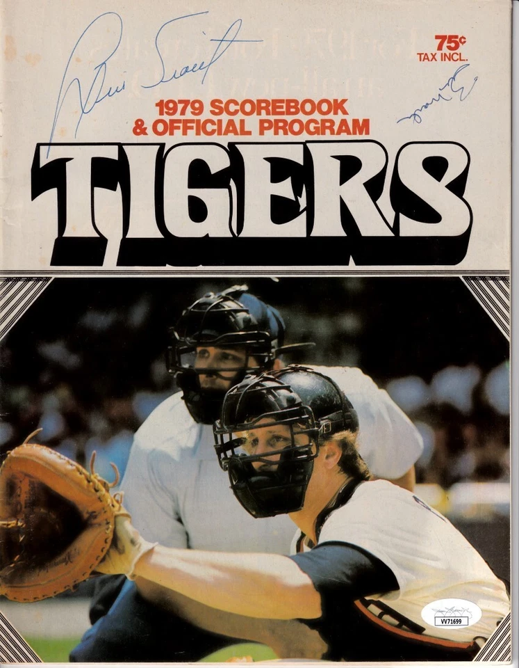 Billy Martin Luis Tiant signed autograph 1979 Detroit Tigers program JSA Yankees - Image 1 of 1