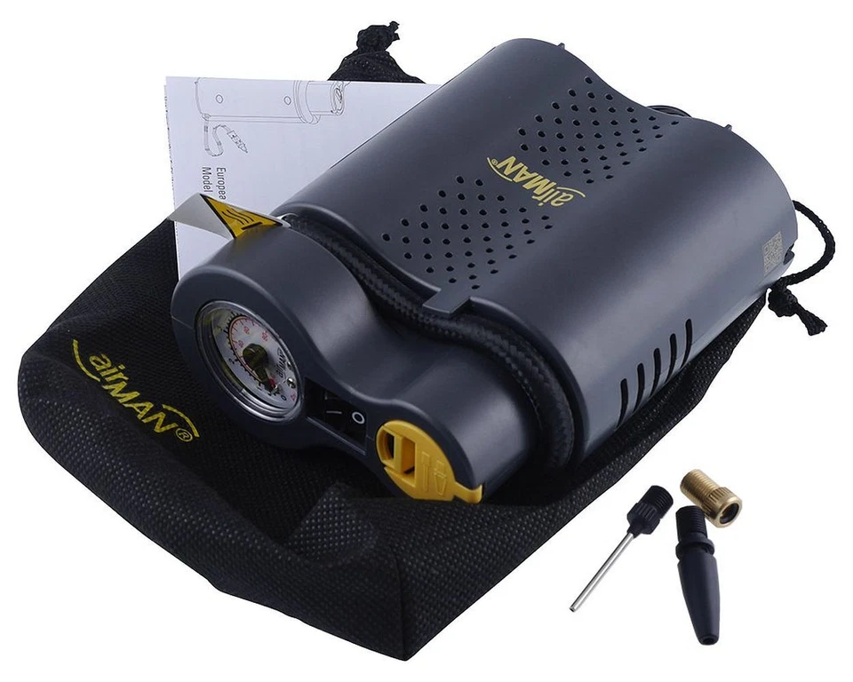 STANDARD ERSATZ Compresseur d'air 12V 120 watts Airman Tour avec manomètre, pompe à air moto cyc