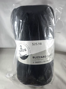 Blizzard Fleece Fabric Lightweight Soft Hand Black 2 Yards - Picture 1 of 8