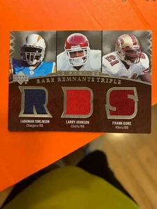 2007 UPPER DECK TOMLINSON JOHNSON GORE RARE REMNANTS TRIPLE JERSEY CARD 1/50 ~ # - Picture 1 of 1