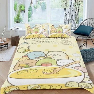 3Pcs Bedding Sets Sumikko Gurashi Duvet Cover Sets Seasons for Kids Lightweight - Image 1 of 4