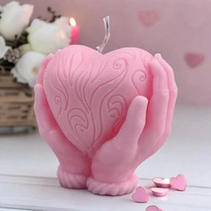 Hand Scented Heart Shaped Candles, Floral Scented Rose Candle Gift LOTS OF 10 - Picture 1 of 5
