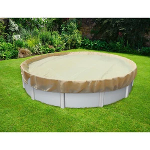 Cubierta redonda de lona de invierno E&K para piscina sobre el suelo beige - Imagen 1 de 7
