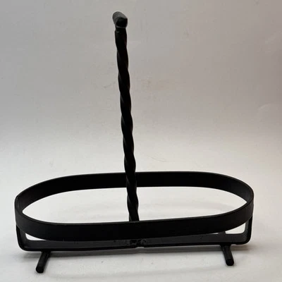 "Carrito de hierro forjado nudos negro con mango retorcido 7"" de alto 3,25"" de ancho" Foto 1 de 4