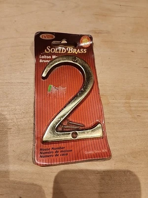 IVES Casa de Latón Macizo Número 2 Retro Clásica Exterior Interior Nueva LEER Foto 1 de 4