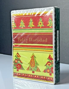 CSS Feliz Navidad Xmas Cards 18 Boxed w/Envelopes Holiday Greeting Set - Sealed - Picture 1 of 8