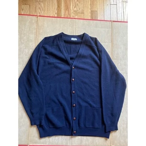 LL Bean Woll Strickjacke Pullover Herren Blau Knopfleiste Taschen Academic Gr. XXL - Bild 1 von 7