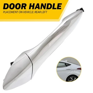 Outside Exterior Door Handle Rear Driver Side Chrome For 11-16 Hyundai Elantra H - Picture 1 of 9