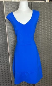 Cynthia Rowley Royal Blue Fit Flare Stretch Dress L - Picture 1 of 3