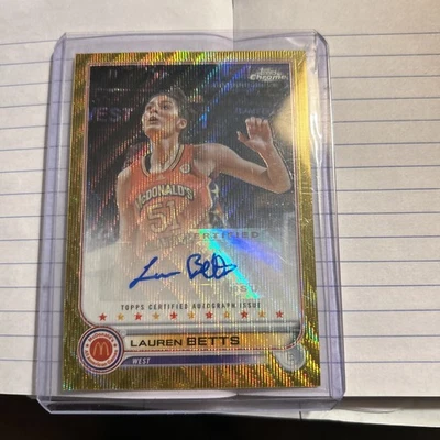Lauren Betts 2022 Topps Chrome McDonald’s AA UCLA Gold Wave 34/50  - Image 1 of 2
