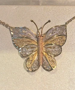 14k GOLD Türkischer Schmetterling Anhänger und Kette 5,85g - Bild 1 von 8