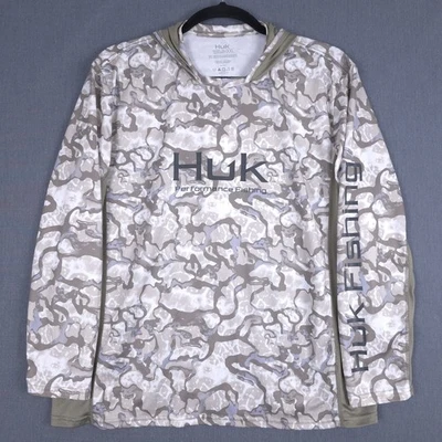 Huk Icon X Inside Reef Hoodie Mens 2XL Overland Trek Camo Performance Fishing - Image 1 of 4