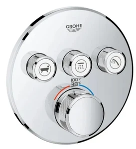 Grohe 29138000 29138 Round US Chrome THM Smartcontrol 3, Starlight chrom - Bild 1 von 5