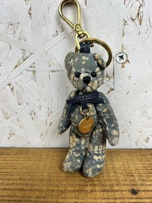 Prada Camouflage Print Damaged Fabric Bear Charm Keychain - Image 1 of 4