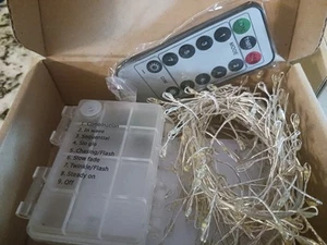 LED String white lights Fairy Lights Party Lights Waterproof 15Ft , 8 Settings - Picture 1 of 2