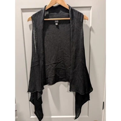 Eileen Fisher Linen Sleeveless Cardigan Vest Drape Open Front Elegant Layering - Image 1 of 4