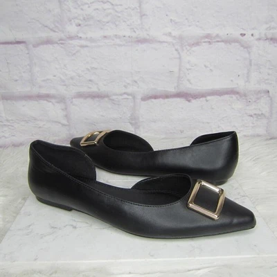Pisos de ballet en punta negros D'orsay talla 10 de EE. UU. ASOS DESIGN Foto 1 de 4