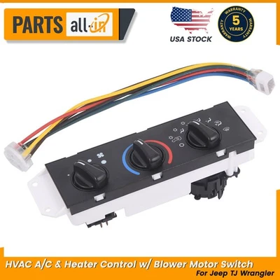 For Jeep TJ Wrangler 1999-04 HVAC AC A/C & Heater Control w/ Blower Motor Switch - Image 1 of 4