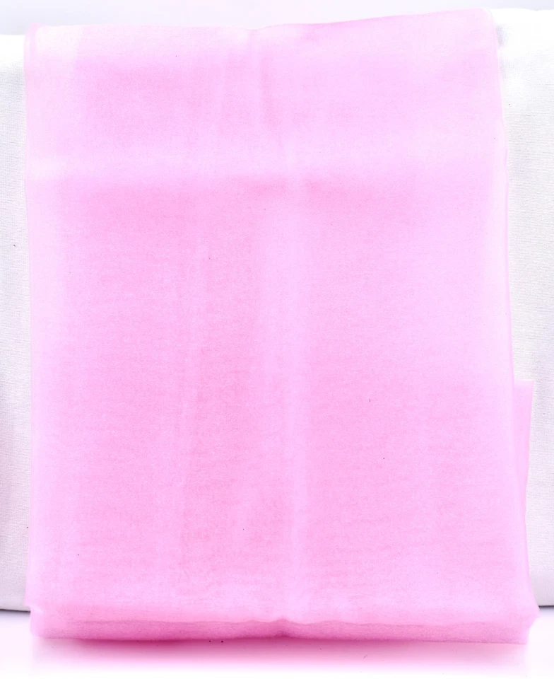 Pink  Sheer Fabric,Pink,Polyester, 58"x34" - Image 1 of 1