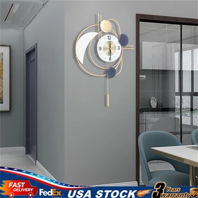 Modern Inspired Wall Clock Nordic Metal Hanging Clocks 3D Mute Design Art Decor - Image 1 of 4