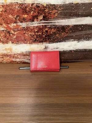 Lauren Ralph Lauren Red Leather Key Chain Wallet  Pocket - Image 1 of 4