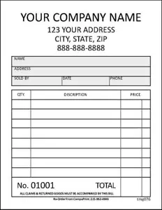 500 Small Invoices / Sales Receipts / 4.25" x 5.5" / 2 Part / TMG076 - Picture 1 of 1