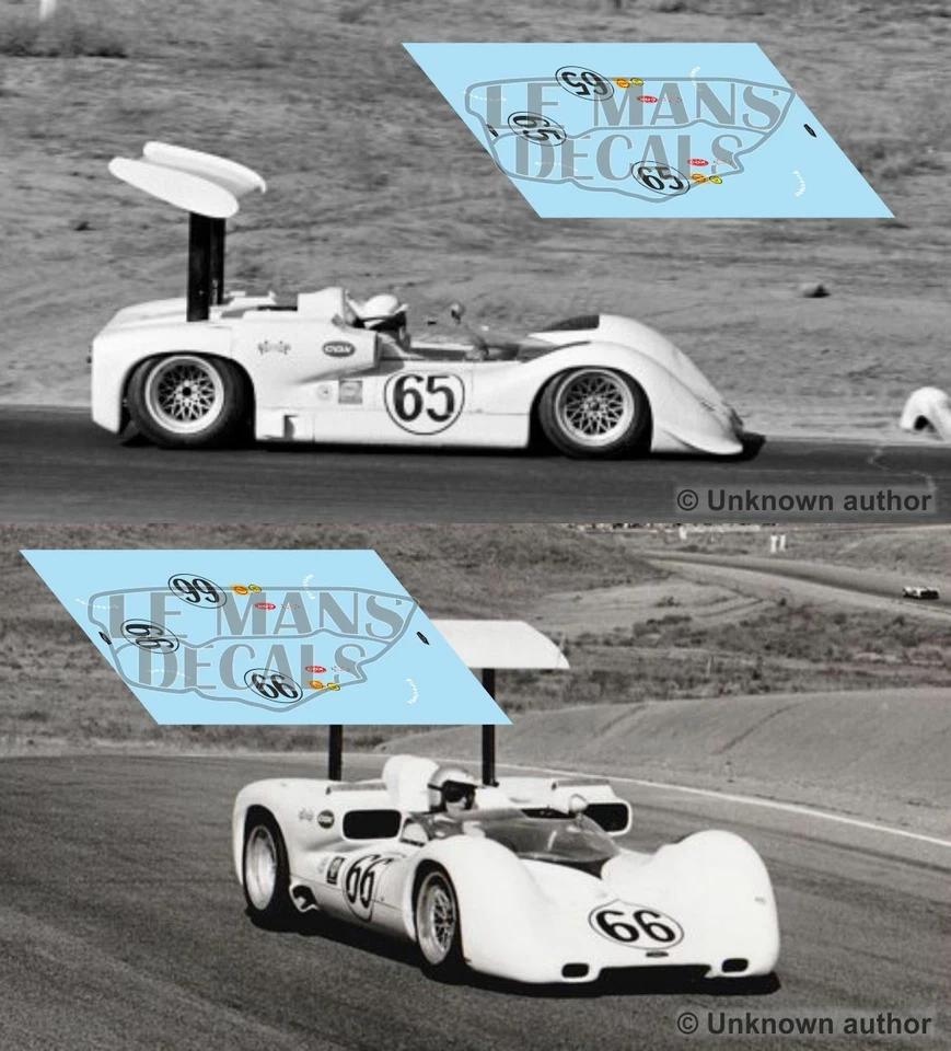 Decals Chaparral 2E Riverside 1966 1:32 1:24 1:43 1:18 64 87 slot Hall decals - Image 1 of 1