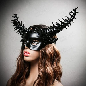 Women Fairy Ram Horn Devil Masquerade Birthday Party Halloween Costume MardiGras - Picture 1 of 17