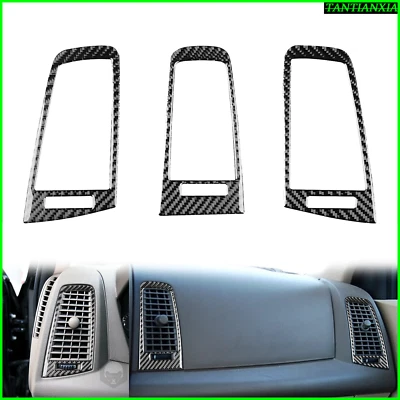 Tablero de instrumentos interior de fibra de carbono real para Cadillac CTS 2003-2007 moldura de ventilación de aire Foto 1 de 4