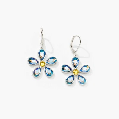 Touchstone Crystal Fresh as a Daisy Swarovski Crystal Earrings NEW $69 Retail - Image 1 of 2