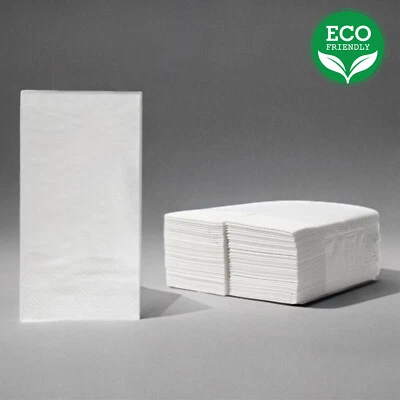 1/8 Falz Servietten - Zellstoff Servietten - 2-lagig - 33×33 cm -  Weiß, Papier - Bild 1 von 2