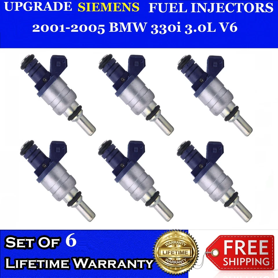 6x Upgrade OEM  Siemens Fuel Injectors For 2001-2005 BMW 330i 3.0L V6 #1439800 - Image 1 of 1