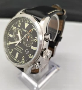 TIMEX Waterbury Chronograph Quartz Men's Watch Black Dial Analog From Japan - Picture 1 of 8