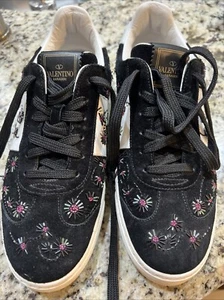 Valentino Garavani Flycrew beaded suede sneakers size 38 US 8 EUC - Picture 1 of 18