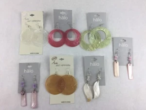 Costume Fashion Earring Lot 7 Shell Dangle Hoop Jewelry Beach Shore - Picture 1 of 3