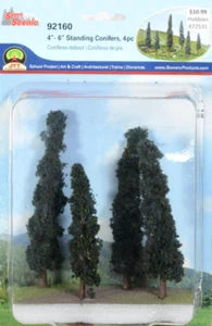 JTT SCENERY 92160 4-6" STEHENDE NADELBÄUME 4 IM SET NEU - Bild 1 von 1
