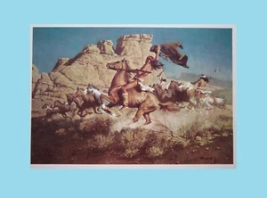 Frank McCarthy Apache Horse Thieves 1972 American West 11x9" Art Print - Picture 1 of 8