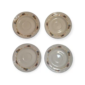 Tienshan Purrfect Friends Saucers Plates Cats Kitty 6" Stoneware Set of 4 Vntg - Picture 1 of 7