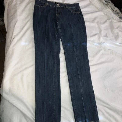 Pantalones de mezclilla para mujer Rocawear juniors pierna recta talla 11 lavado oscuro Foto 1 de 4