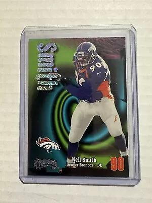 1998 Skybox Thunder Neil Smith Rave /150 Broncos - Image 1 of 2
